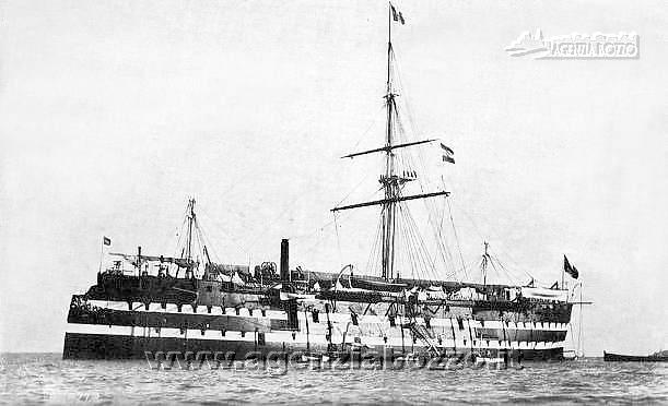 Navi da guerra RN Venezia 1869 all'ormeggio nel Golfo della Spezia